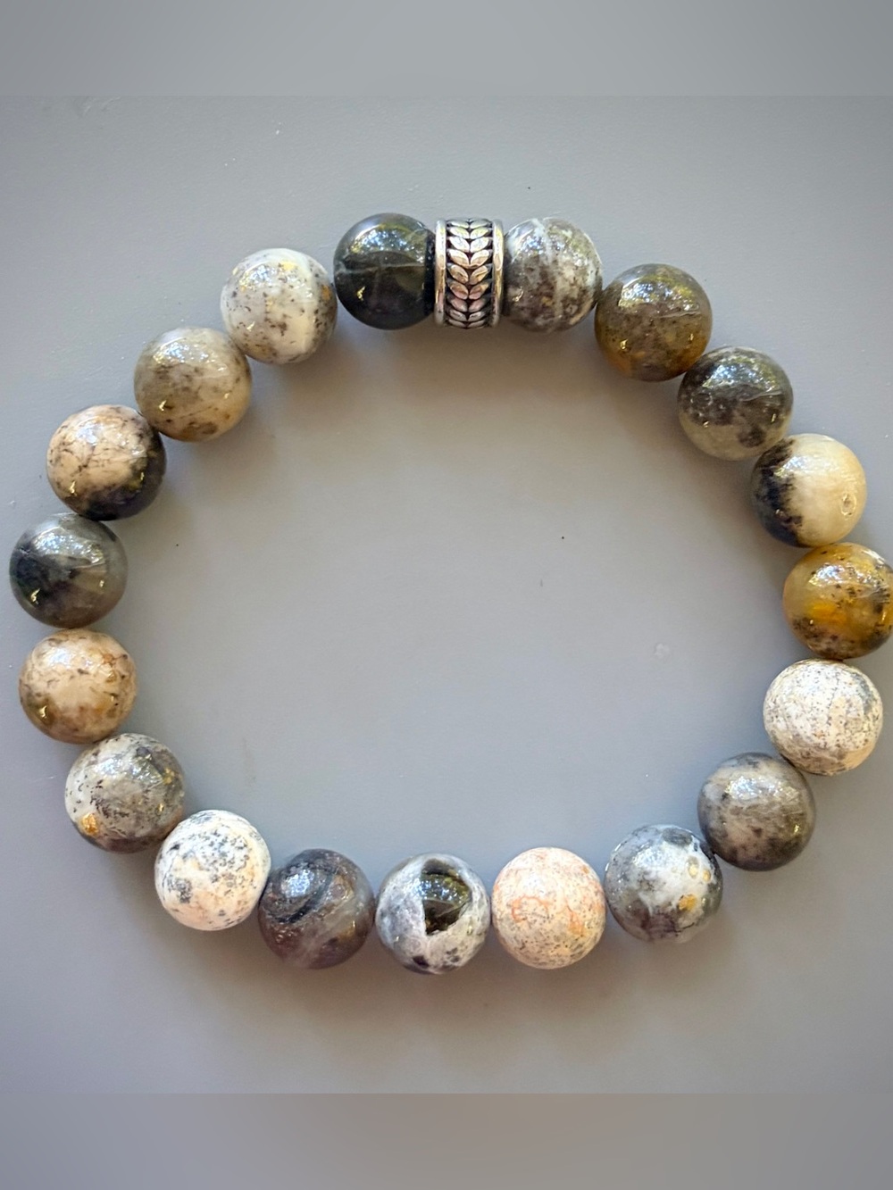 Natural Ocean Jasper Handcrafted Bead Bracelet